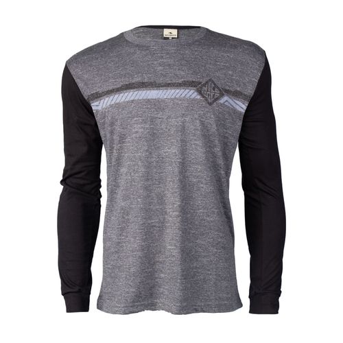 Camiseta Masculina Nicoboco Manga Longa Estampada Preto Mescla