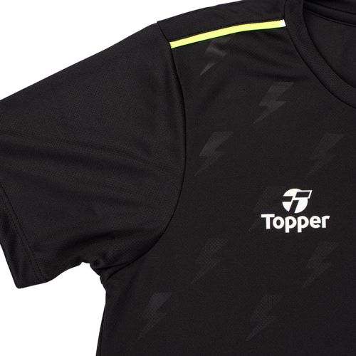 Camisa de Futebol Juvenil Topper Thunder Preto/Verde Neon