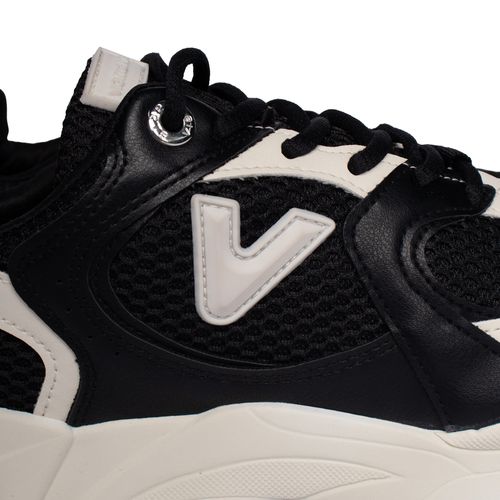 Tênis Feminino Via Marte Casual Napa com Tela Preto/Off White