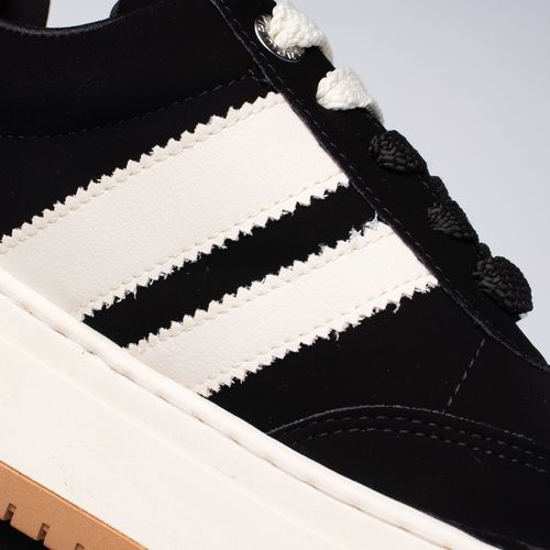 Tênis Feminino Via Marte Casual com Cadarço Duplo Preto/Off White