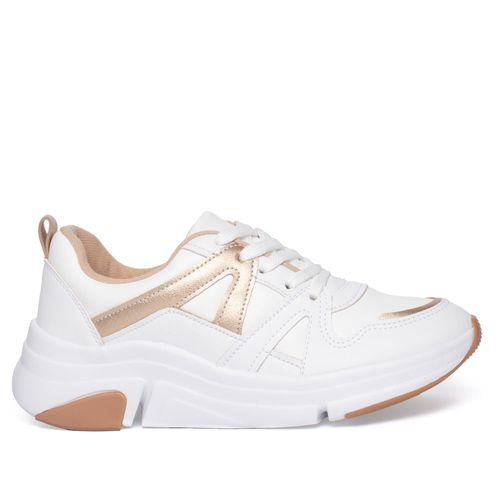 Tênis Feminino Modare Napa Suprema com Recortes Branco/Dourado