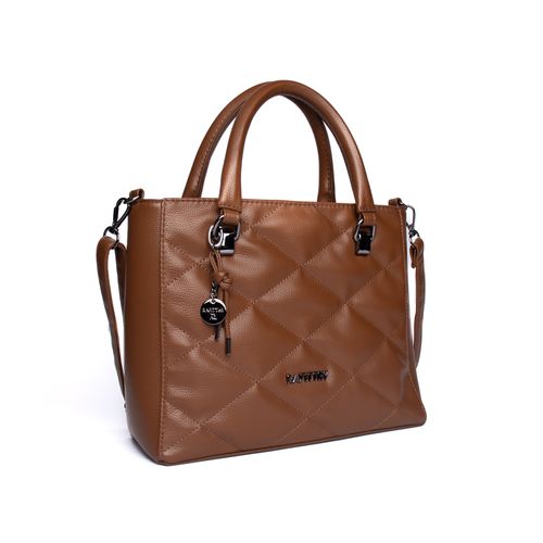 Bolsa Feminina Rafitthy Média Matelassê Caramelo