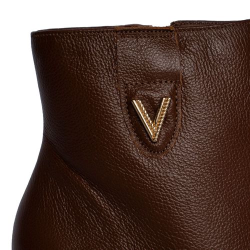 Bota Feminina Via Marte Social Cano Curto Couro Marrom