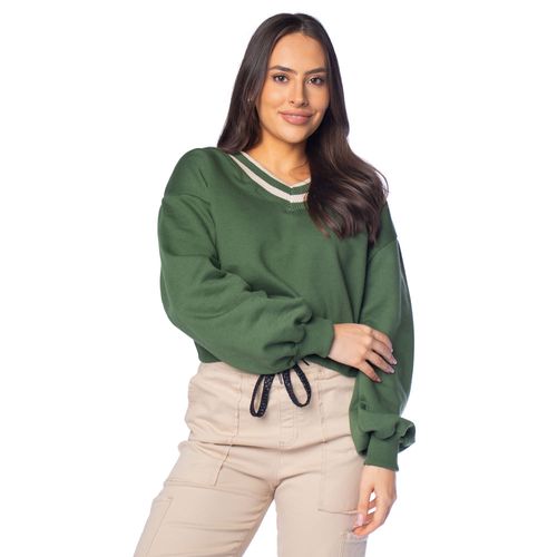 Blusão Feminino Rovitex Greener Verde/Branco