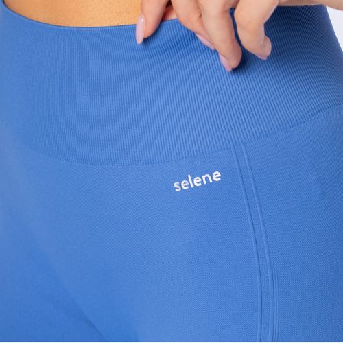 Legging Feminina Selene Sem Costura com Detalhe Vazado Azul