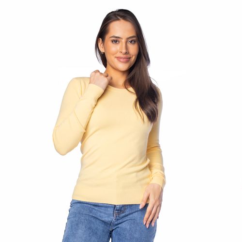 Blusa Feminina Facinelli Tricot Lisa Amarelo