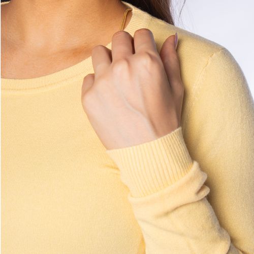 Blusa Feminina Facinelli Tricot Lisa Amarelo