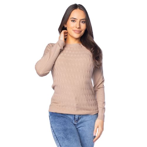 Blusa Feminina Facinelli Tricot com Textura Caqui