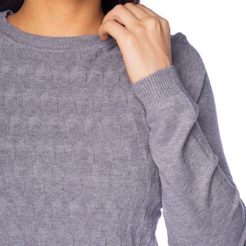 Blusa Feminina Facinelli Tricot com Textura Cinza