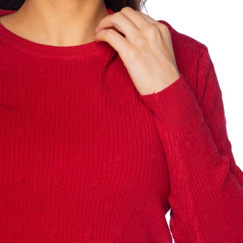 Blusa Feminina Facinelli Tricot  Textura Padronizada Vermelho