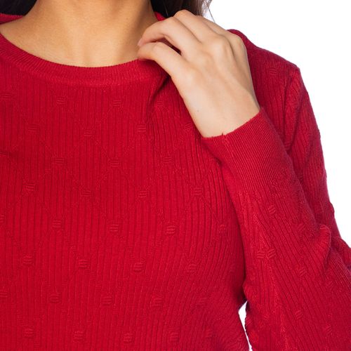 Blusa Feminina Facinelli Tricot  Textura Padronizada Vermelho