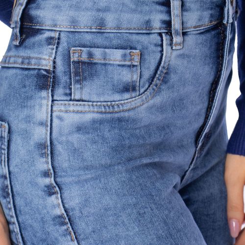 Calça Feminina Sawary Jeans Reta Boot Cut Azul Claro