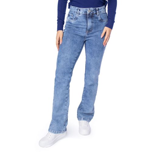 Calça Feminina Sawary Jeans Reta Boot Cut Azul Claro