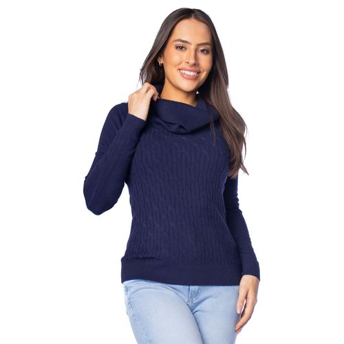 Blusa Feminina Facinelli Tricot Texturizada  Gola Alta