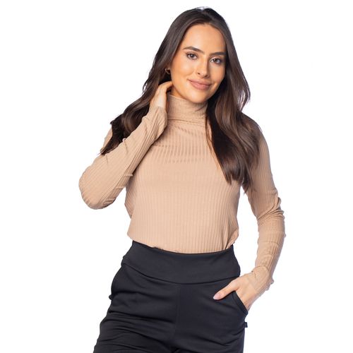 Blusa Feminina Rovitex Canelada Bege