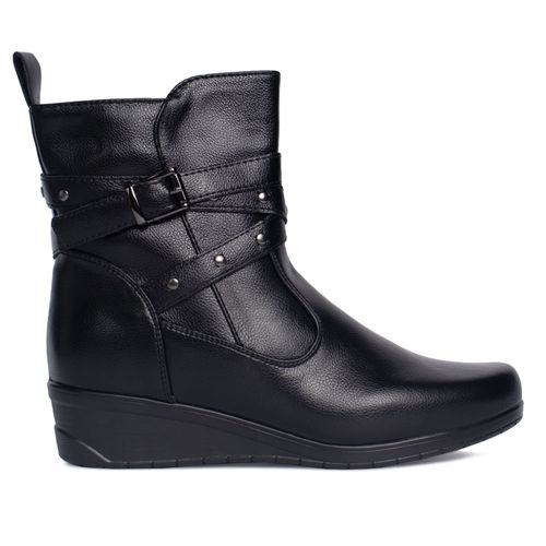 Bota Feminina Mooncity Fivela Texturizado Preto