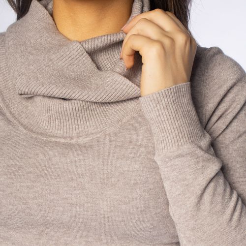 Blusa Feminina Facinelli Tricot Básica com Gola Alta Cinza