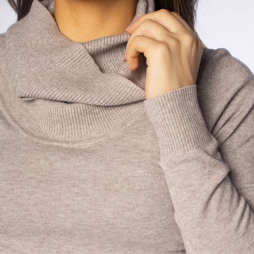 Blusa Feminina Facinelli Tricot Básica com Gola Alta Cinza