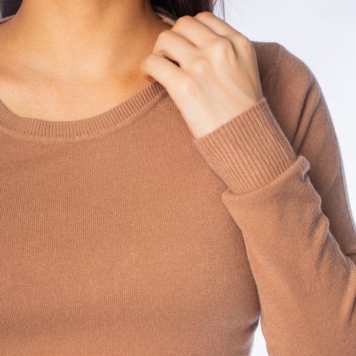 Blusa Feminina Facinelli Tricot Lisa Caramelo