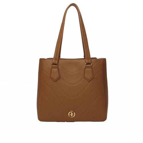 Bolsa Feminina Rafitthy Tiracolo Média com Costuras Café