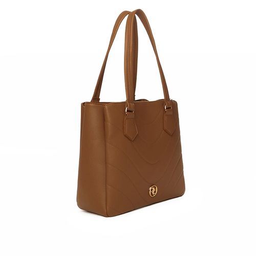 Bolsa Feminina Rafitthy Tiracolo Média com Costuras Café