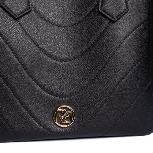 Bolsa Feminina Rafitthy Tiracolo Média Costuras Preto
