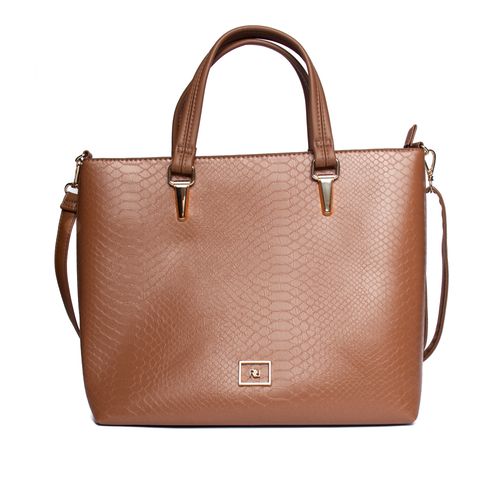 Bolsa Feminina Rafitthy Tiracolo Grande Croco Café
