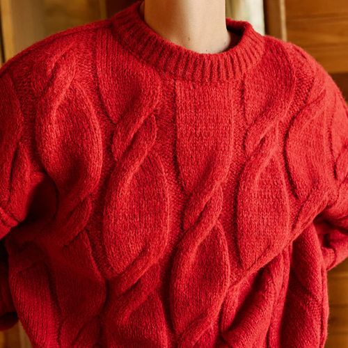 Blusa Feminina Biamar Tricot Trançado Vermelho