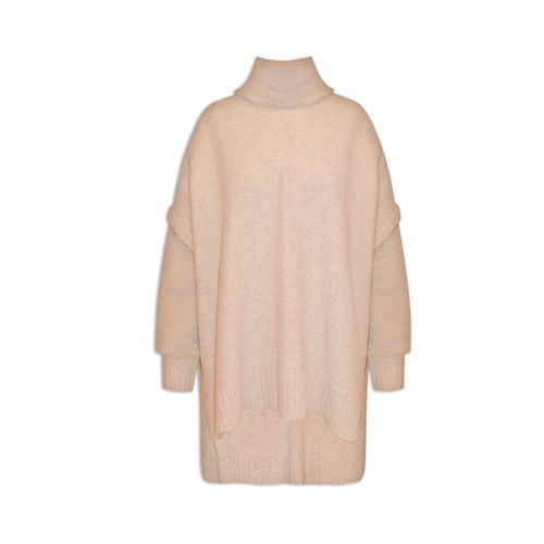 Suéter Feminino Biamar Oversized Gola Removível Bege Claro