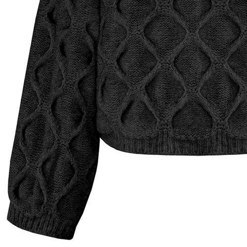Blusa Feminina Biamar em Tricot Texturizado Curta Preto