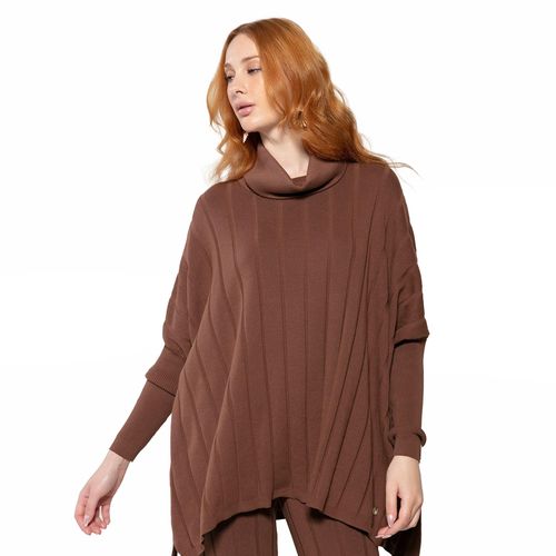 Blusa Feminina Biamar de Algodão com Gola Ampla Café