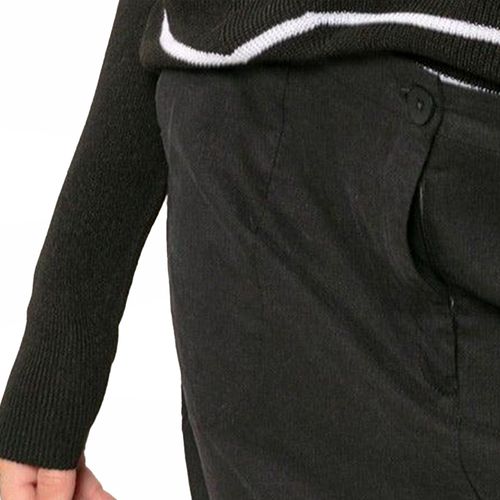 Blusa Feminina Biamar Tricot Mullet com Listras Preto