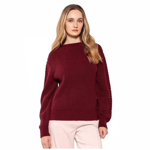 Blusa Feminina Biamar Tricot com Trança Bordô
