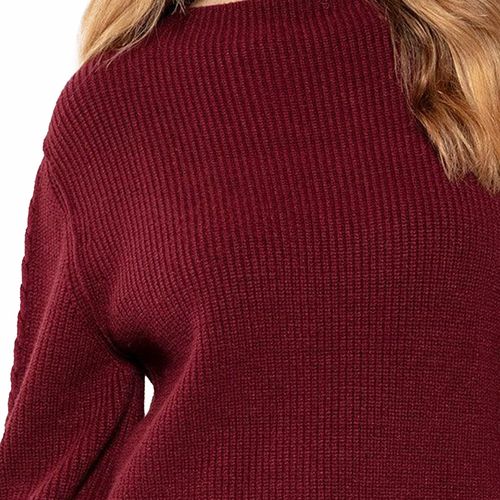Blusa Feminina Biamar Tricot com Trança Bordô
