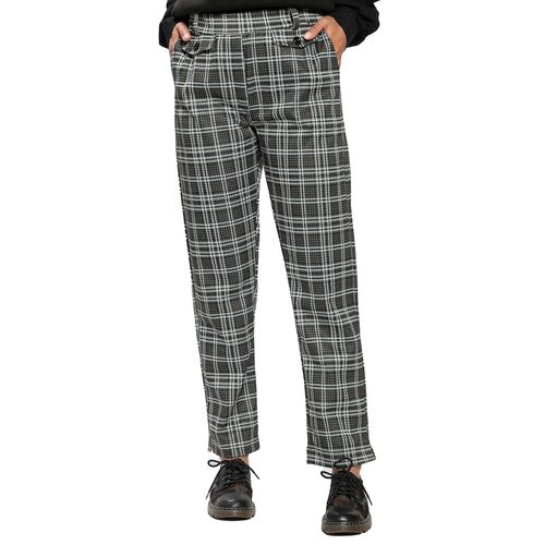 Calça Feminina Biamar Reta Estampada Preto/Cinza