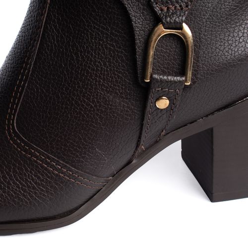 Bota Feminina Bottero Cano Curto Salto Bloco Marrom