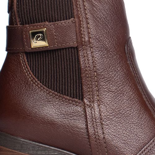 Bota Feminina Pegada Cano Curto Chelsea Napa Marrom