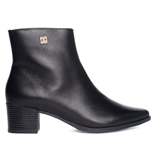 Bota Feminina Via Marte Cano Curto Couro Preto