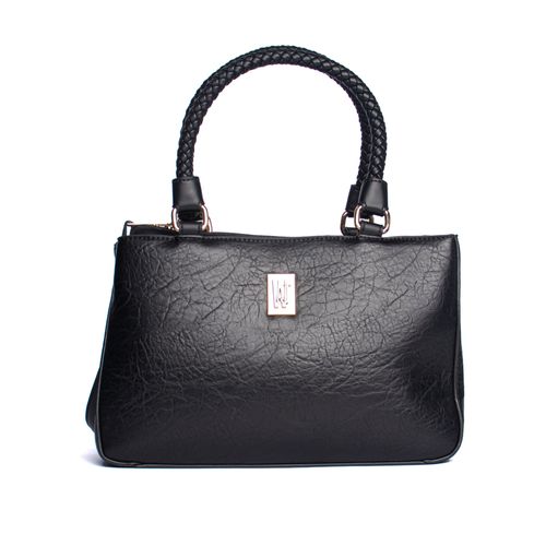 Bolsa Feminina WJ Tiracolo Média Trançada Preto