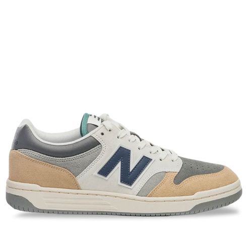Tênis Masculino New Balance 480L Camurça Cinza/Marrom Claro