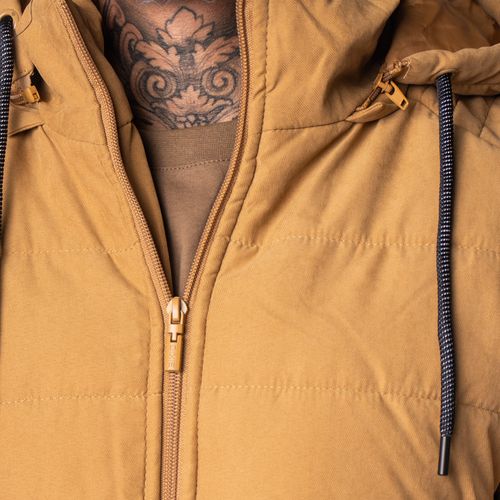 Jaqueta Masculina Dixie Puffer Capuz Removível Mostarda