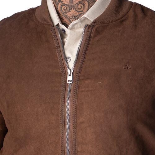 Jaqueta Masculina Dixie Bomber Aveludada Marrom Escuro