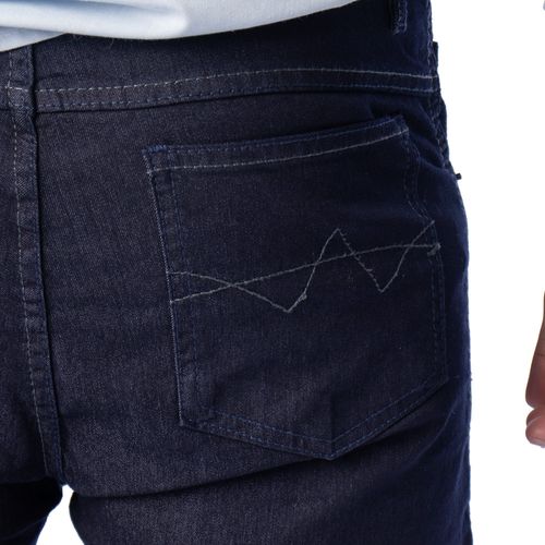 Calça Masculina Ice Preston Reta Detalhe em Costura Azul Escuro