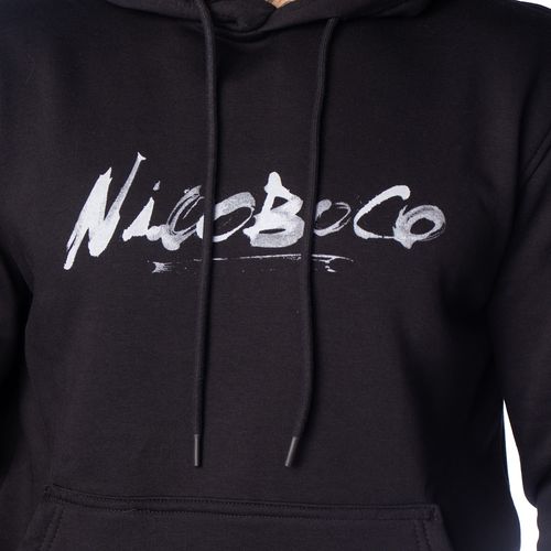 Moletom Masculino Nicoboco Canguru Logo Pincelado Preto