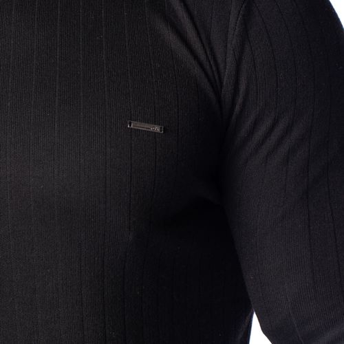 Suéter Masculino Dixie Tricot Listrado Preto