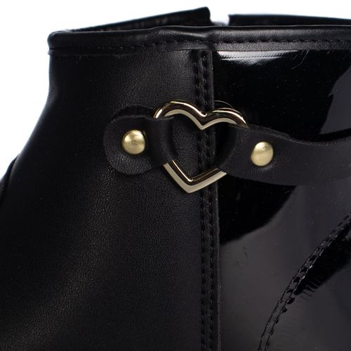 Bota Infantil Molekinha Tira com Pingente Coração Preto