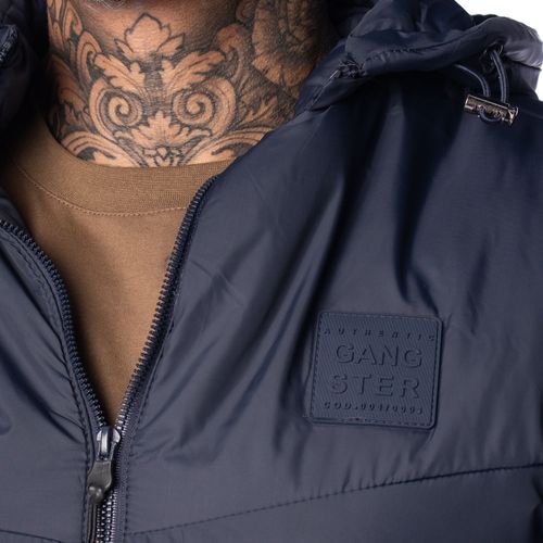 Jaqueta Masculina Gangster Puffer Capuz Marinho