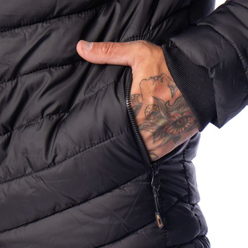 Jaqueta Masculina Gangster Puffer Capuz Preto