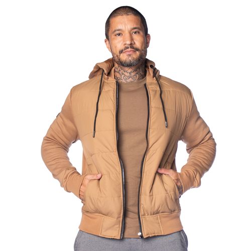 Jaqueta Masculina Dixie Puffer de Moletom Caramelo