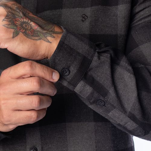 Camisa Masculina Pitt Slim Fit Xadrez Toque Suave Preto